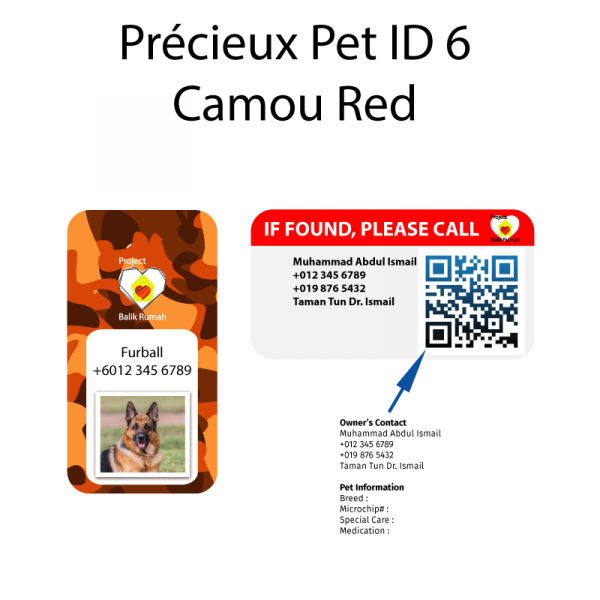 Précieux Pet ID 6 - Camou Red - Image 2