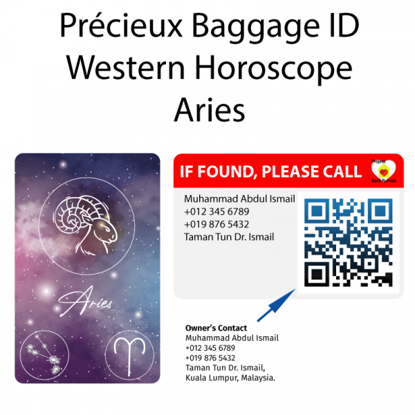 Précieux Western Horoscope Baggage ID - Aries - Image 2