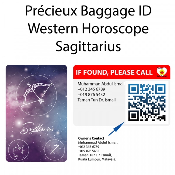 Précieux Western Horoscope Baggage ID - Sagittarius - Image 3